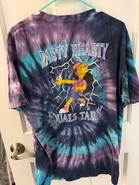 Vans Men’s Tie-Dye Short Sleeve Tee — Blue, Purple & Black Simpson’s